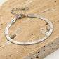 Flat snake chain armband met hartjes print zilverkleurig