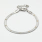 Flat snake chain armband met hartjes print zilverkleurig