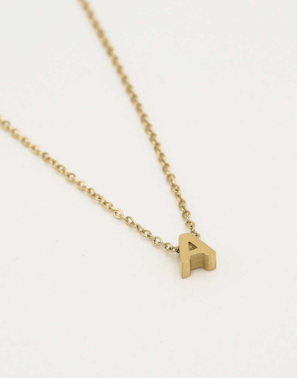 Initialen ketting letter A goudkleurig