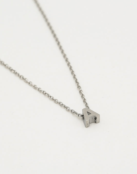 Initialen ketting letter A silver