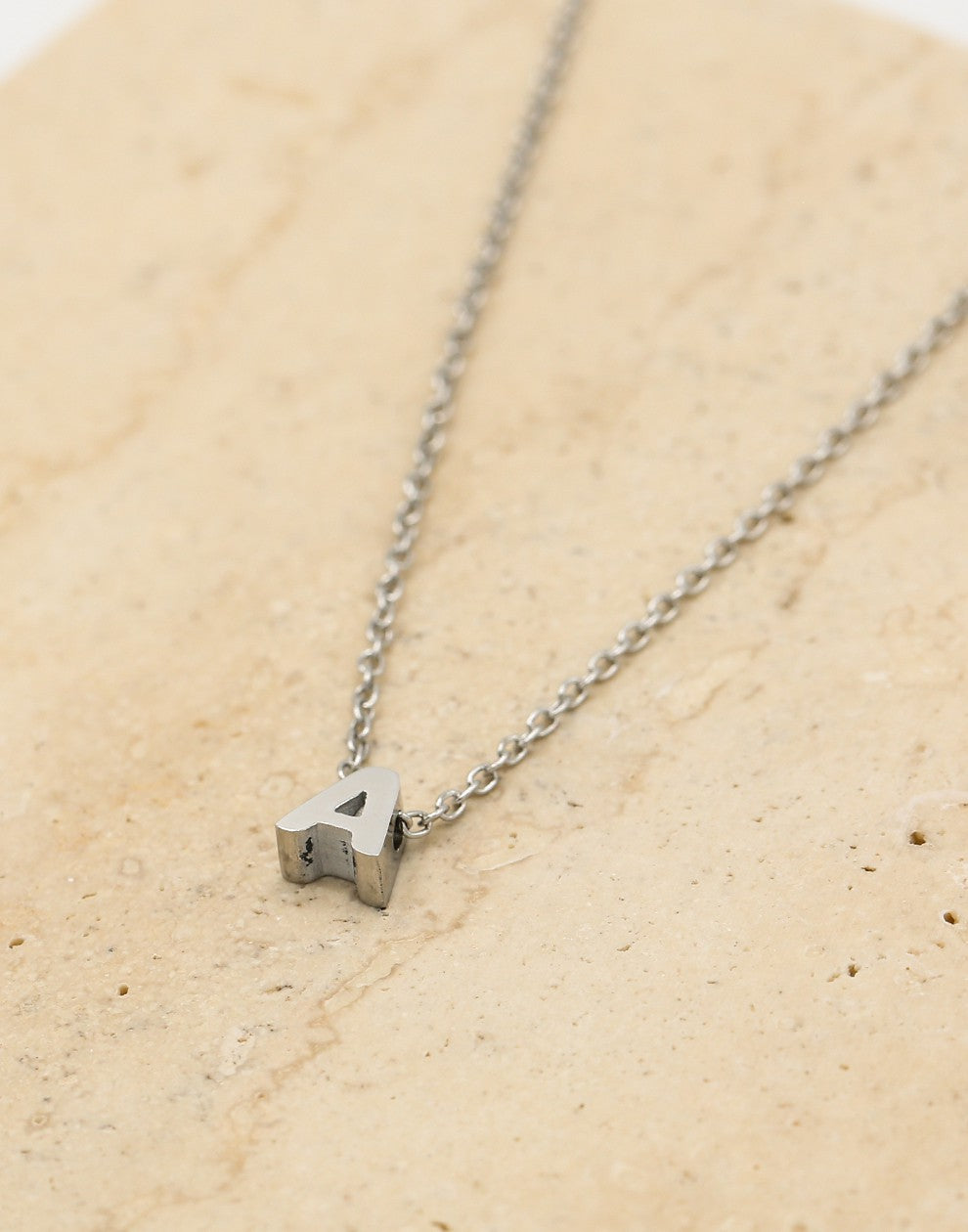 Initialen ketting letter A silver