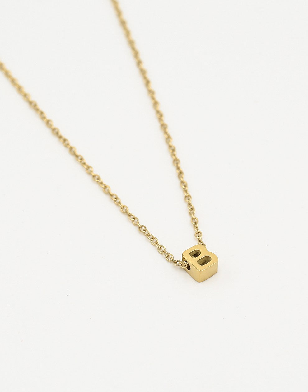 Initialen ketting letter B goudkleurig