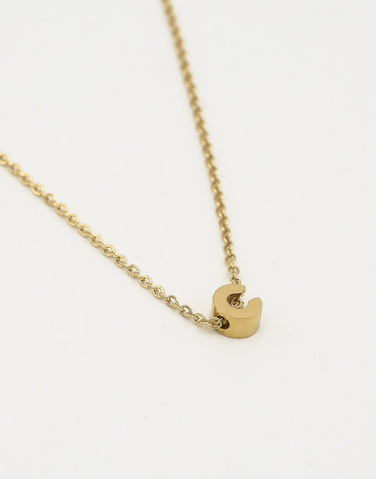 Initialen ketting letter C goudkleurig