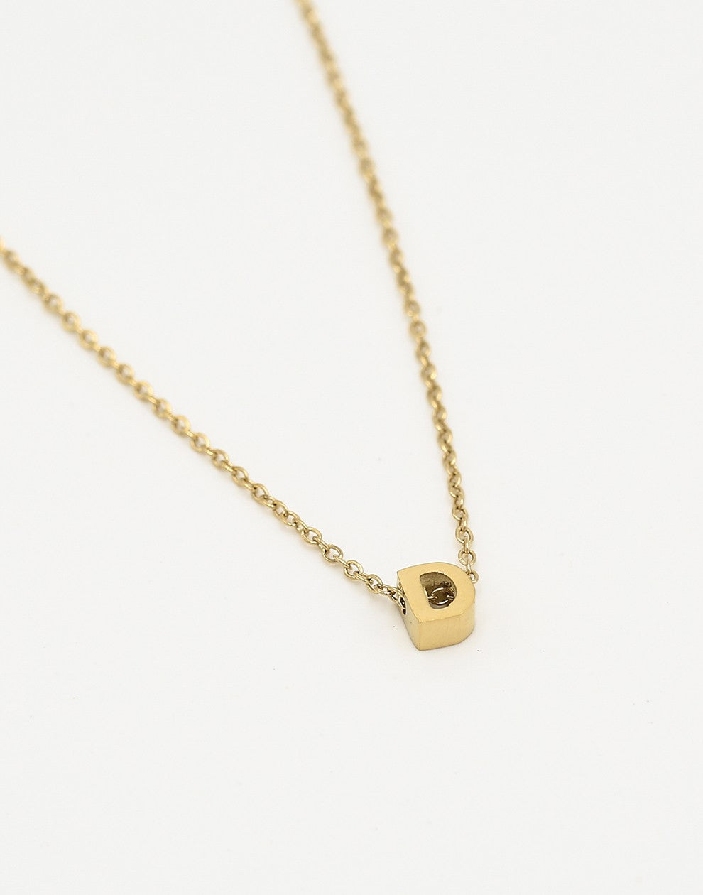 Initialen ketting letter D goudkleurig