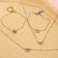 Ketting met dubbele hartjes goudkleurig