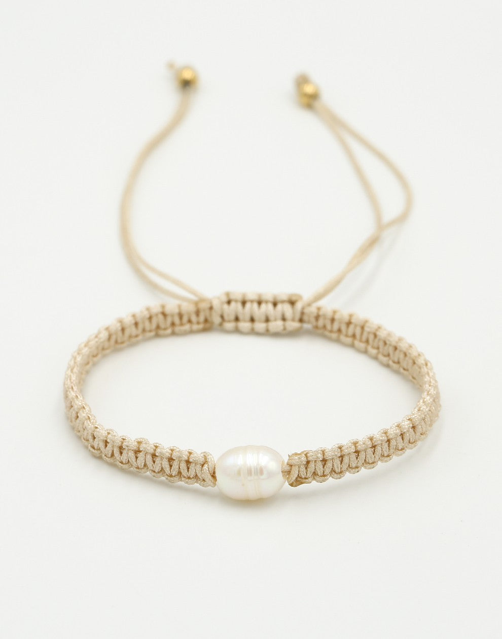 Armband met parel in beige