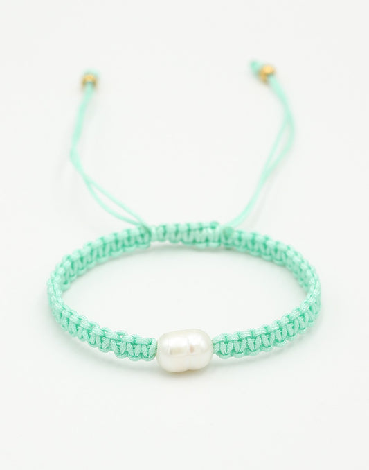 Armband met parel mintkleurig