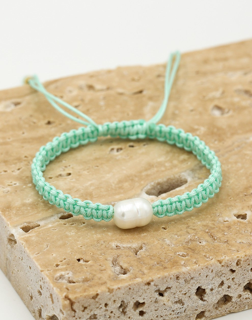 Armband met parel mintkleurig