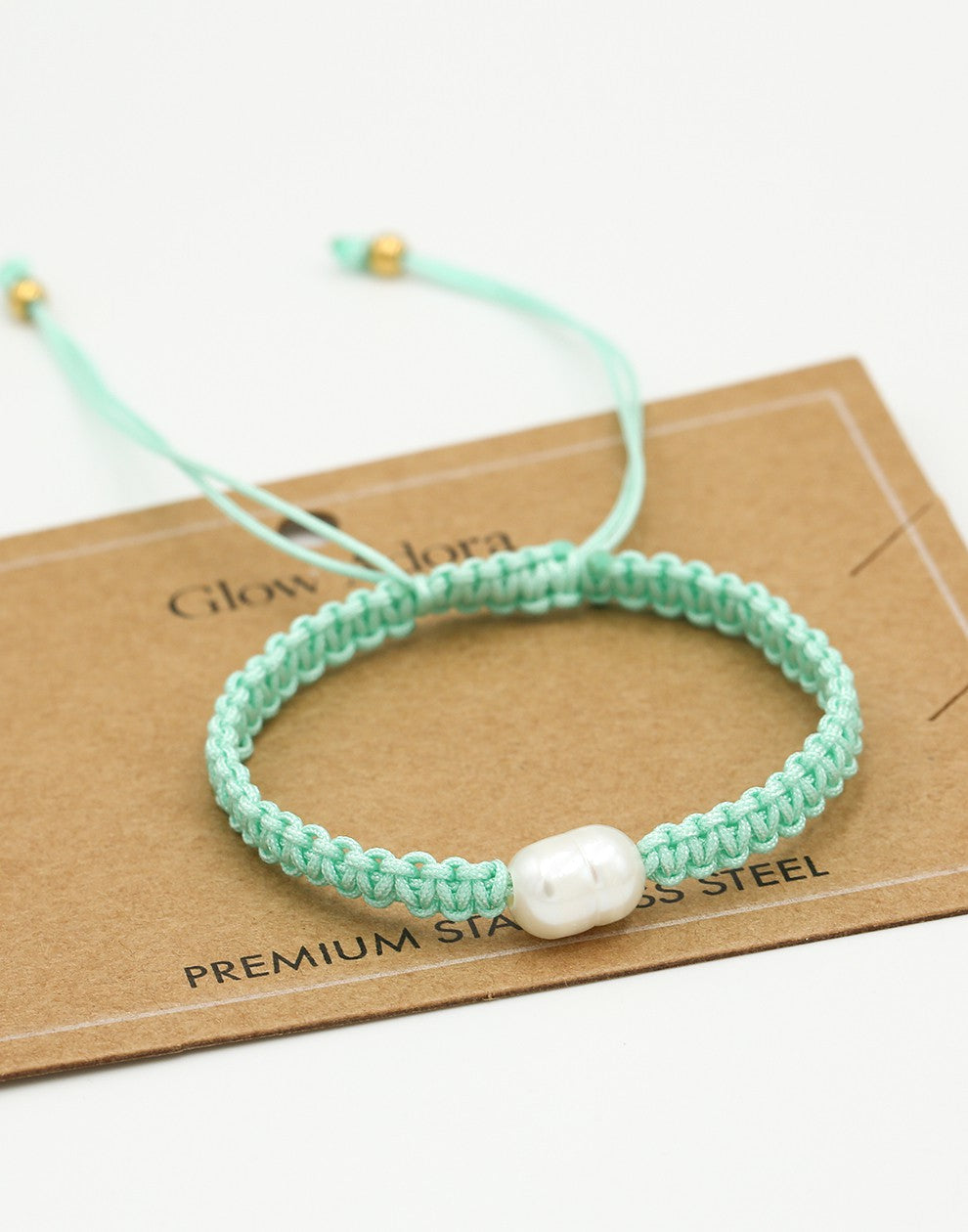 Armband met parel mintkleurig