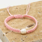 Armband met parel in roze