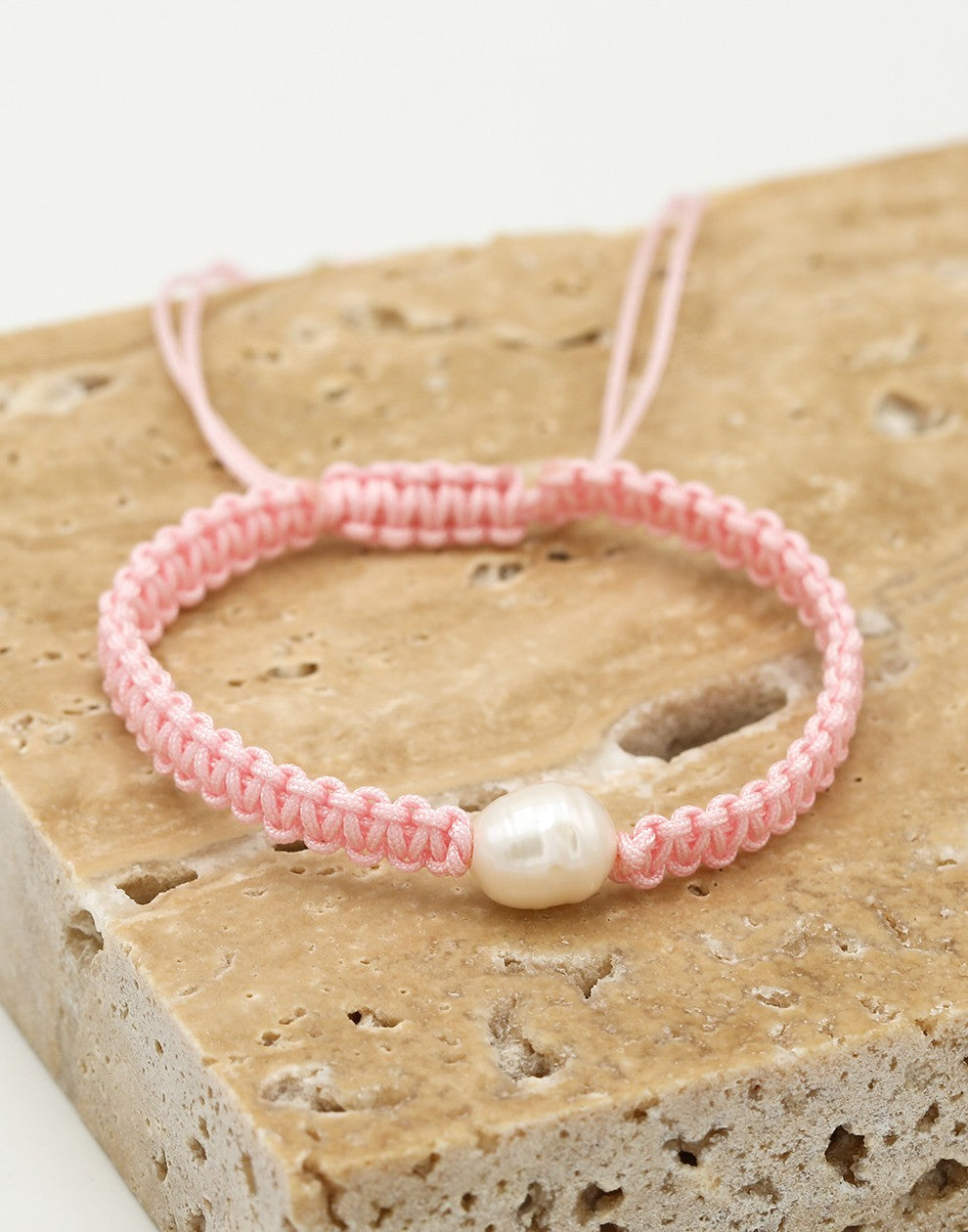 Armband met parel in roze