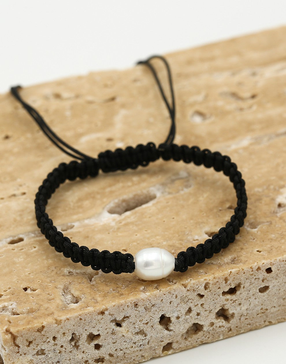 Armband met parel in zwart