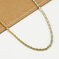 Ketting tennis en gedraaide schakel goudkleurig