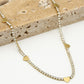 Tennis ketting met hartjes goudkleurig