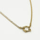 Ketting gedraaide schakel met steentjes en slotje goudkleurig