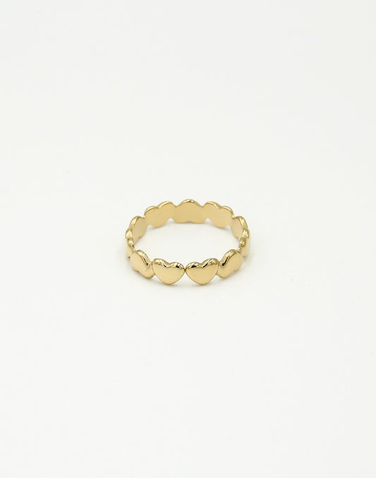 Ring goudkleurig hartjes