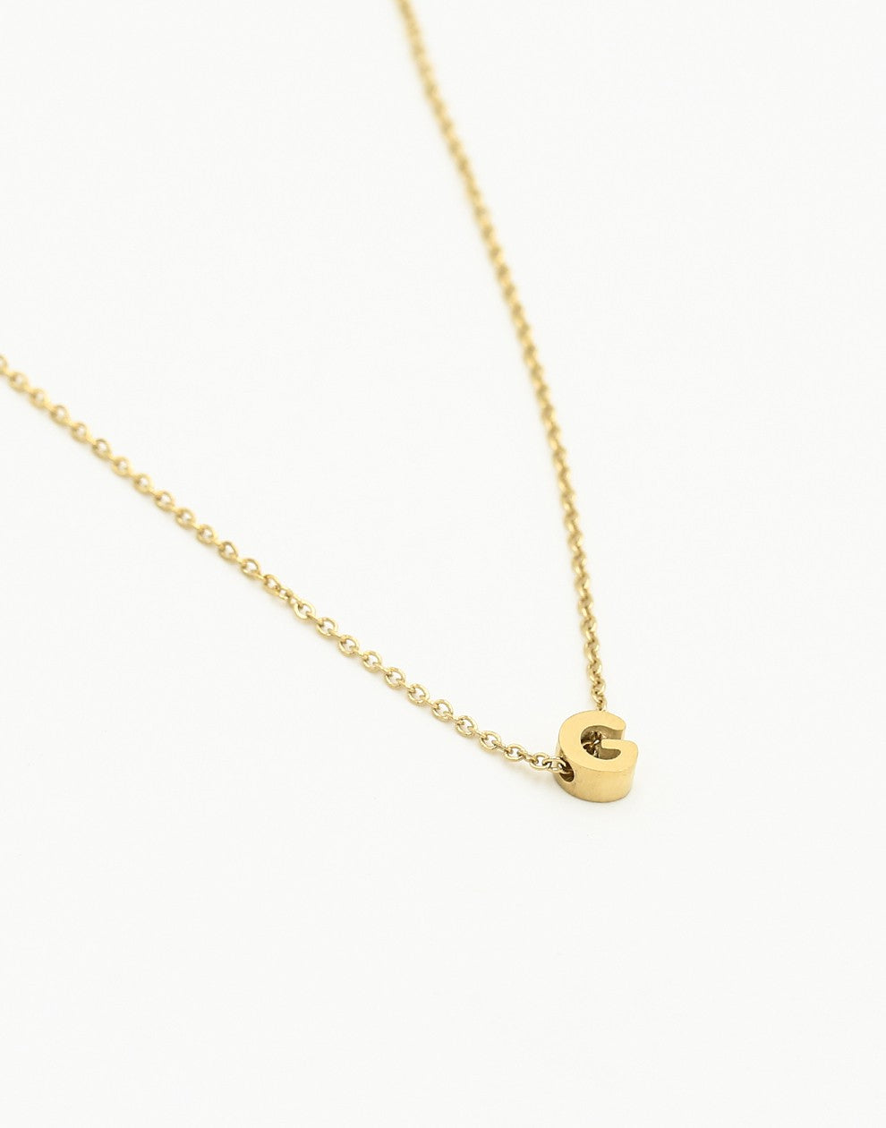 Initialen ketting letter G goudkleurig