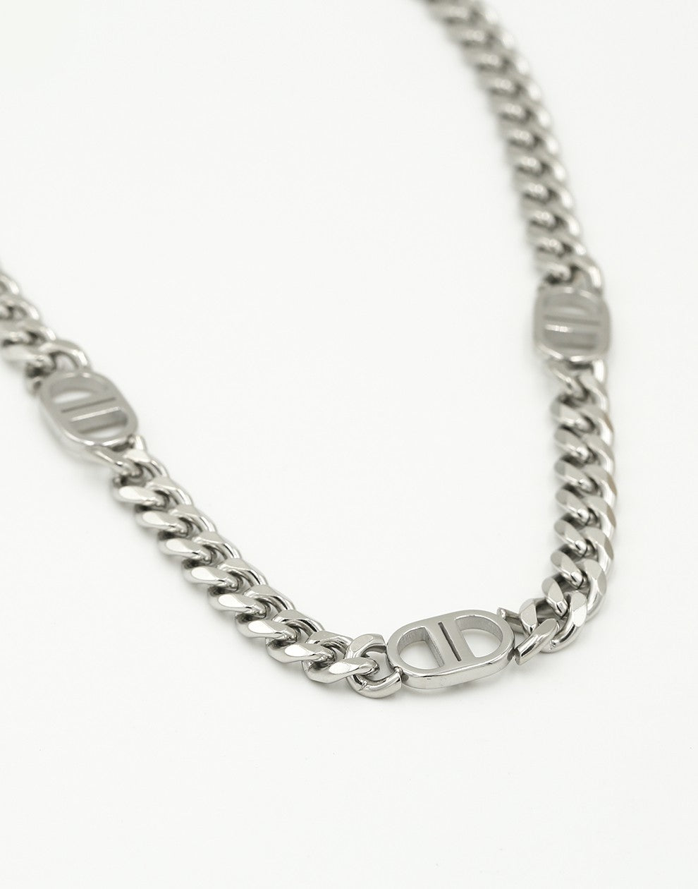 Schakelketting symbool DD zilverkleurig