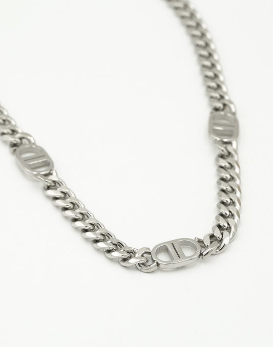Schakelketting symbool DD zilverkleurig