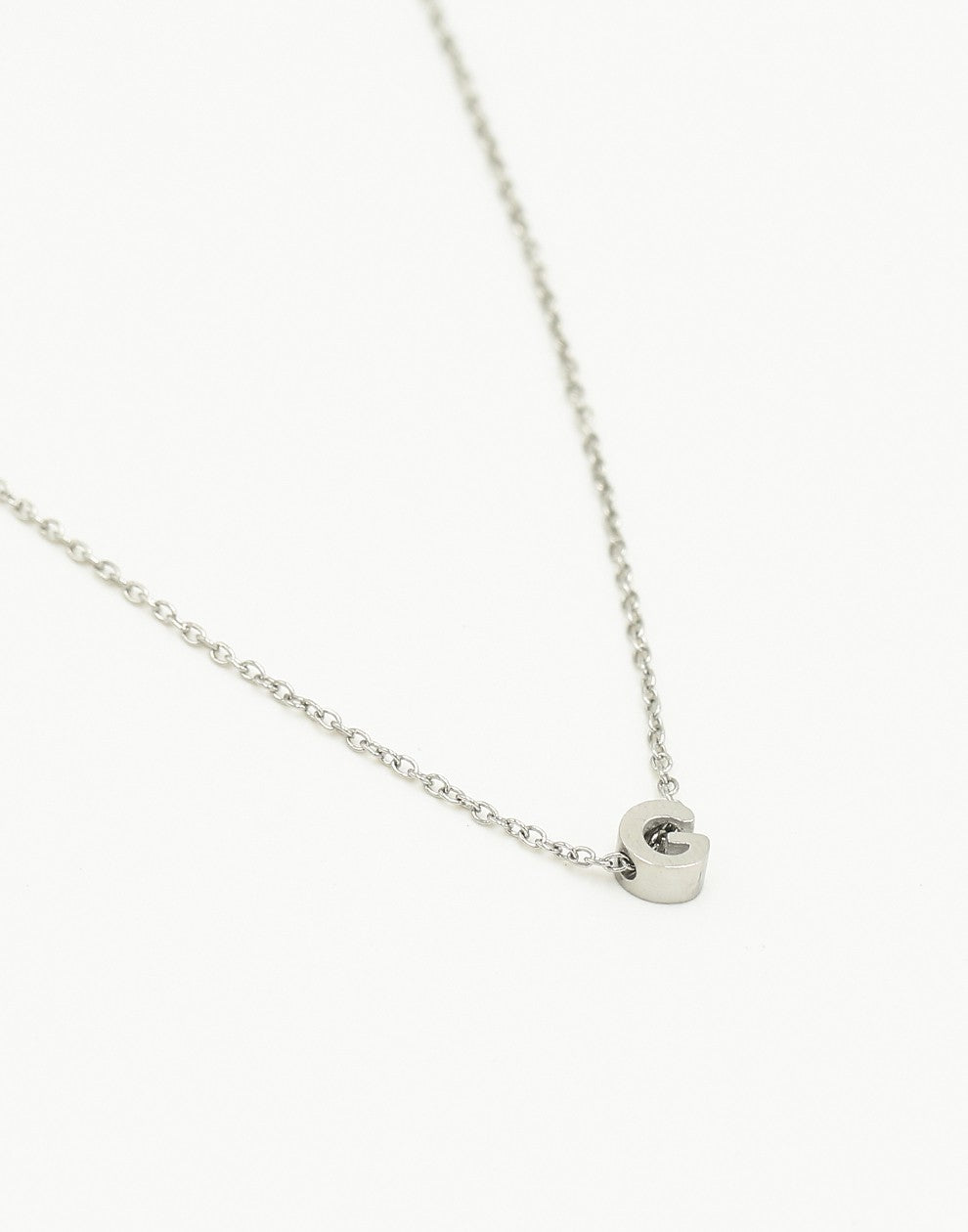 Initialen ketting letter G zilverkleurig