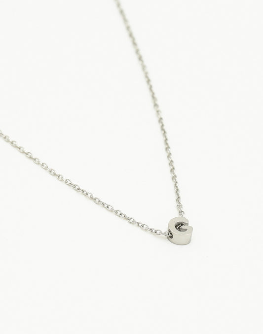 Initialen ketting letter G zilverkleurig