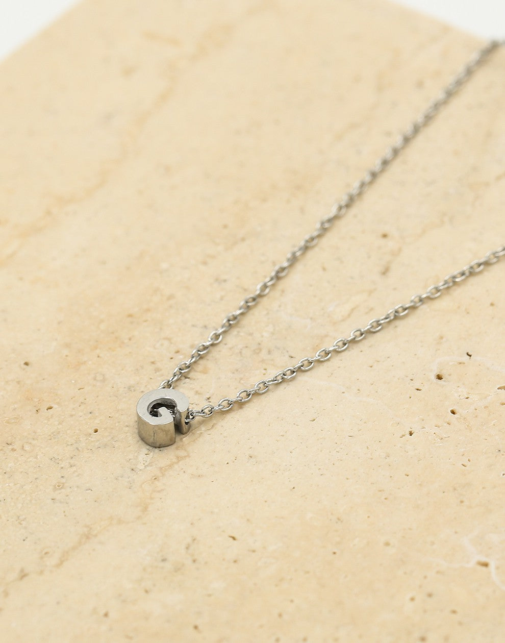 Initialen ketting letter G zilverkleurig