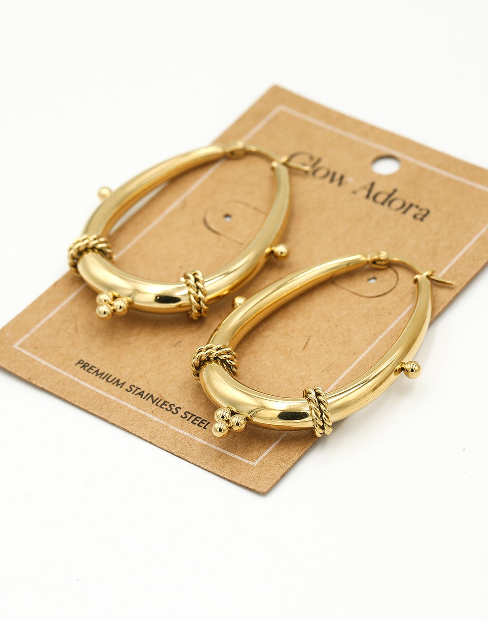 Earrings chunky bali hoop gold-colored