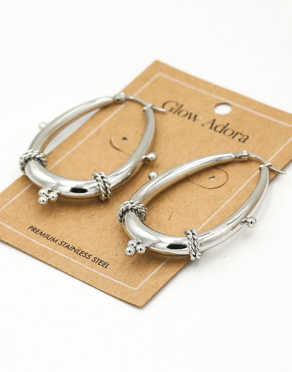 Earrings chunky bali hoop silver-colored
