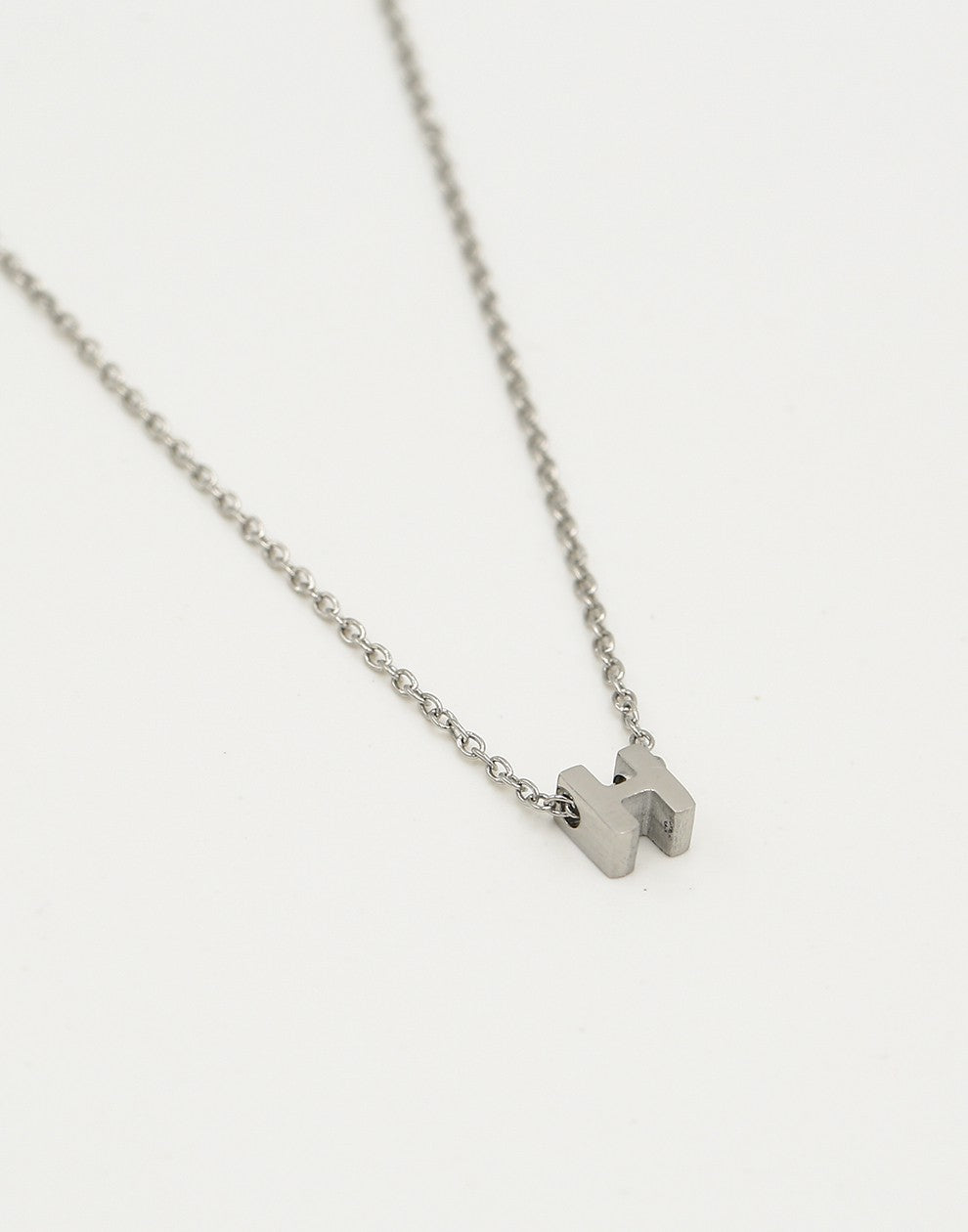 Initialen ketting letter H zilverkleurig