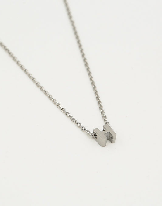 Initialen ketting letter H zilverkleurig