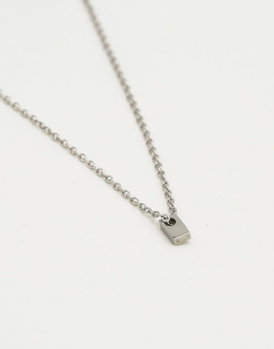 Initialen ketting letter I zilverkleurig