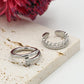 Ring zilverkleurig dubbel