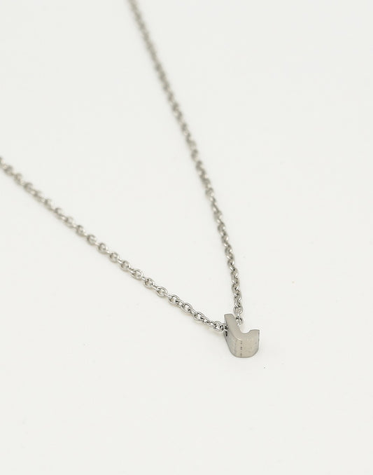 Initialen ketting letter J zilverkleurig