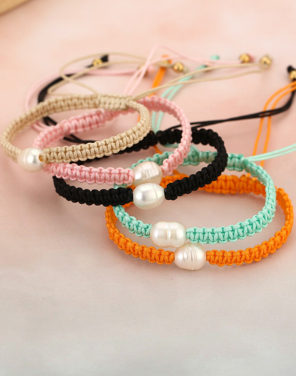 Armband met parel in oranje