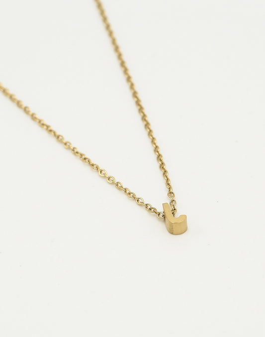 Initialen ketting letter J goudkleurig