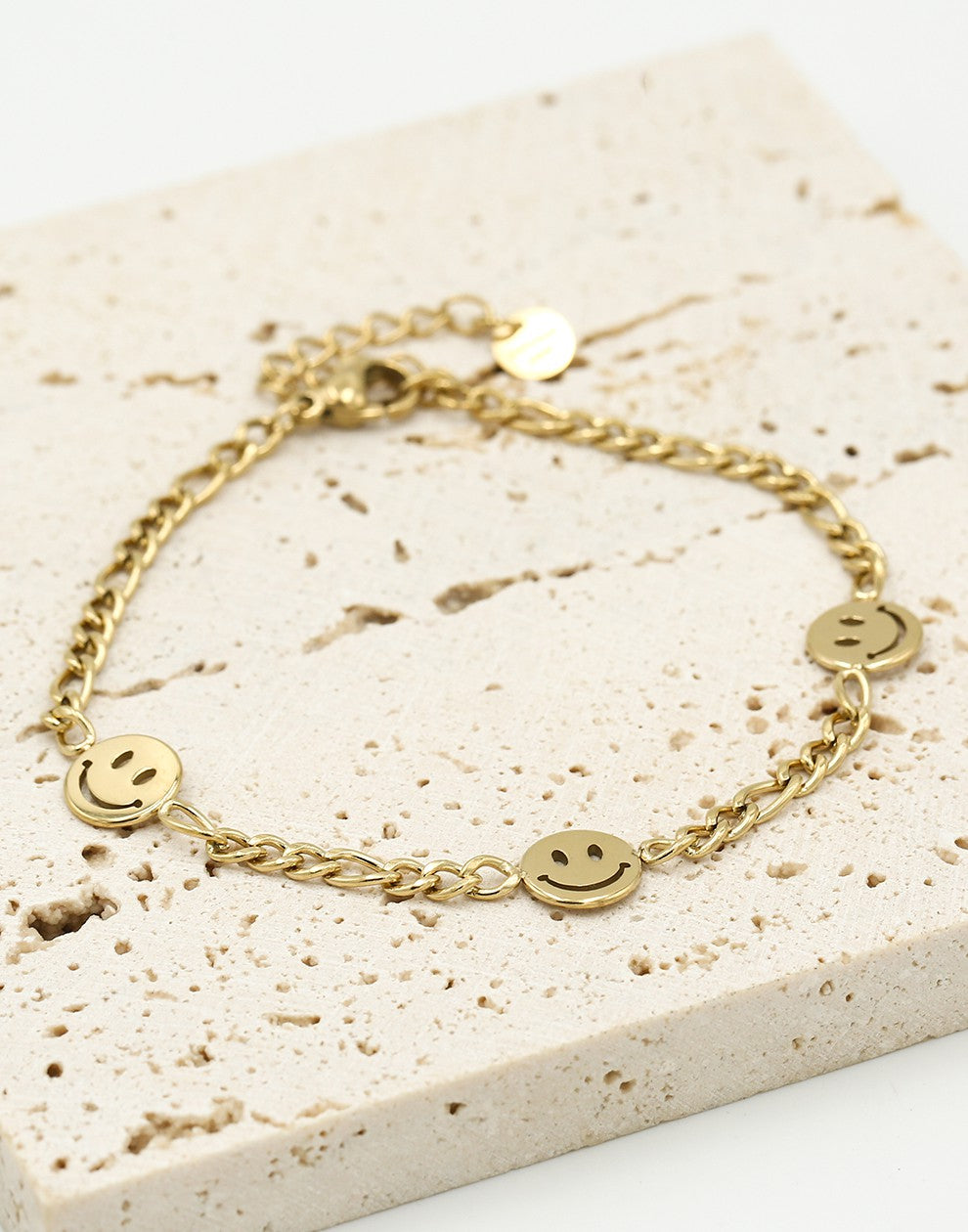 Armband smileys goudkleurig