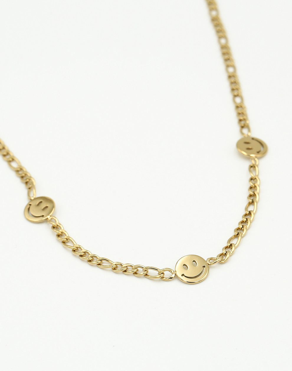 Schakelketting smileys goudkleurig