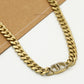 Ketting DD met strass goudkleurig