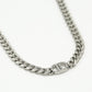 Ketting DD met strass zilverkleurig