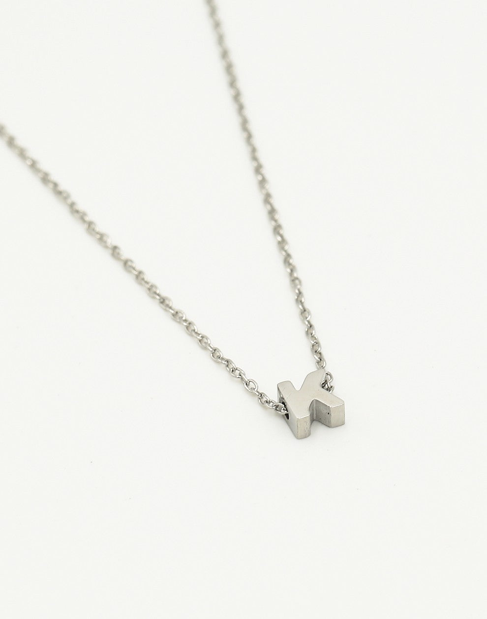 Initialen ketting letter K zilverkleurig