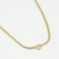 Ketting plat met hartje goudkleurig
