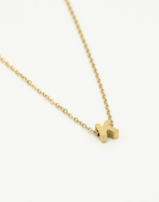 Initialen ketting letter K goudkleurig