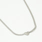 Ketting plat met hartje zilverkleurig