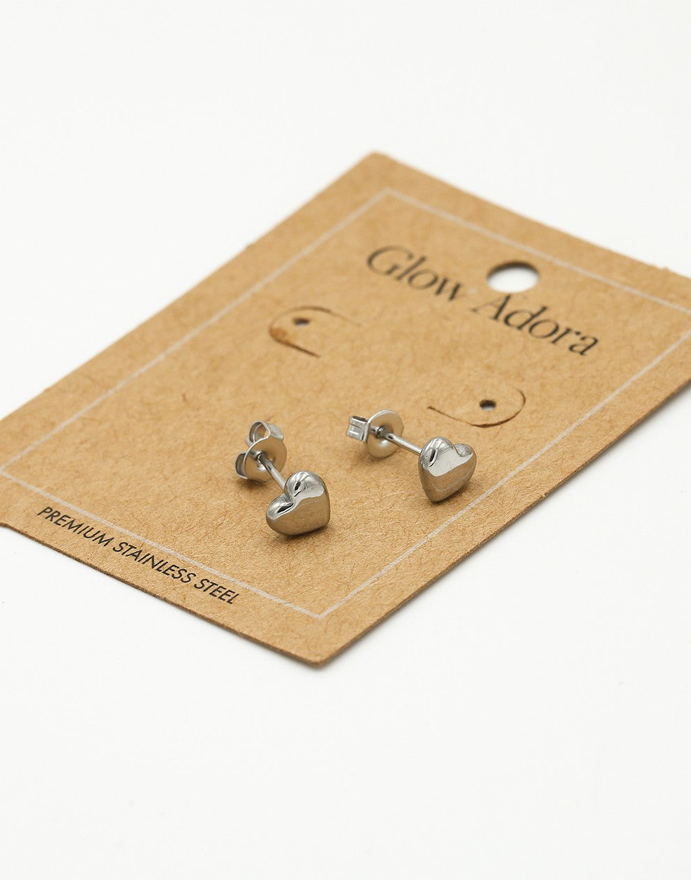 Studs hartje zilverkleurig