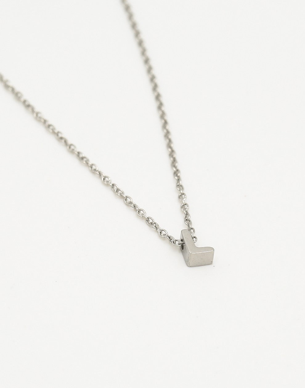 Initialen ketting letter L zilverkleurig