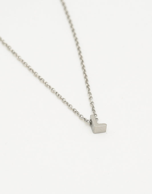 Initialen ketting letter L zilverkleurig