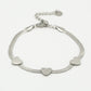 Armband snake met hartjes zilverkleurig