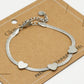 Armband snake met hartjes zilverkleurig