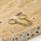Oorringen dubbel met zirkonia ketting goudkleurig