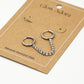 Oorringen dubbel met zirkonia ketting zilverkleurig